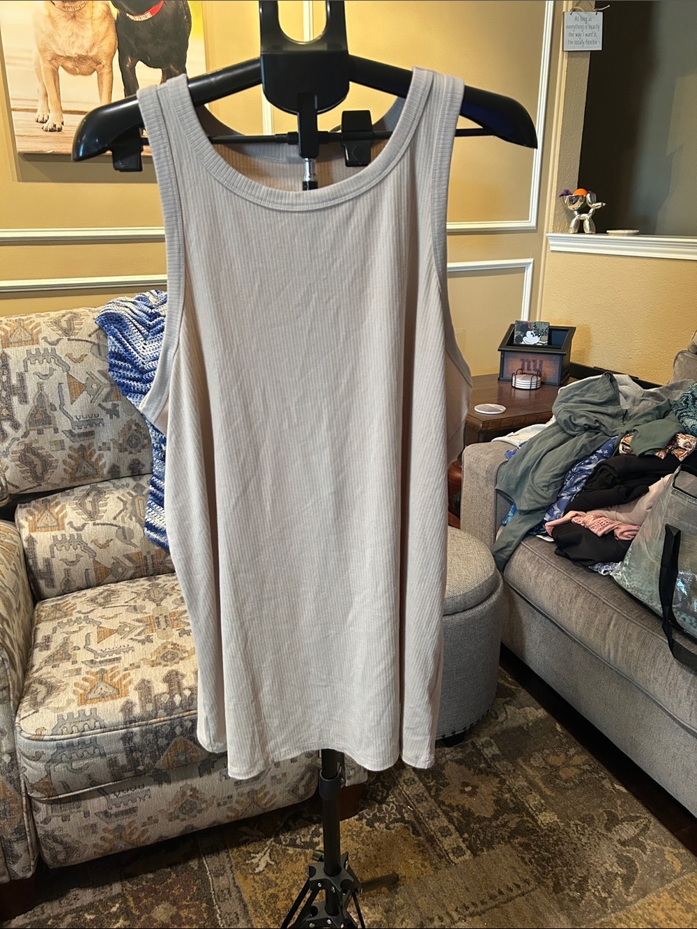 torrid Ribbed Tank Top in Light Beige